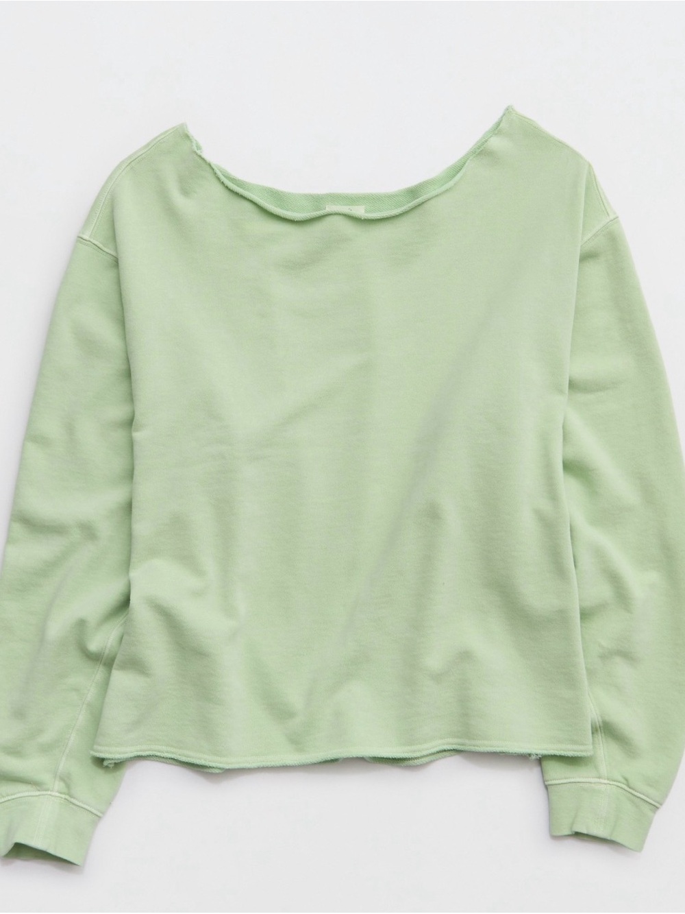 Aerie Alumni Off The Shoulder Sweatshirt - M Aloe